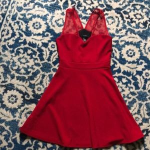 Red skater dress